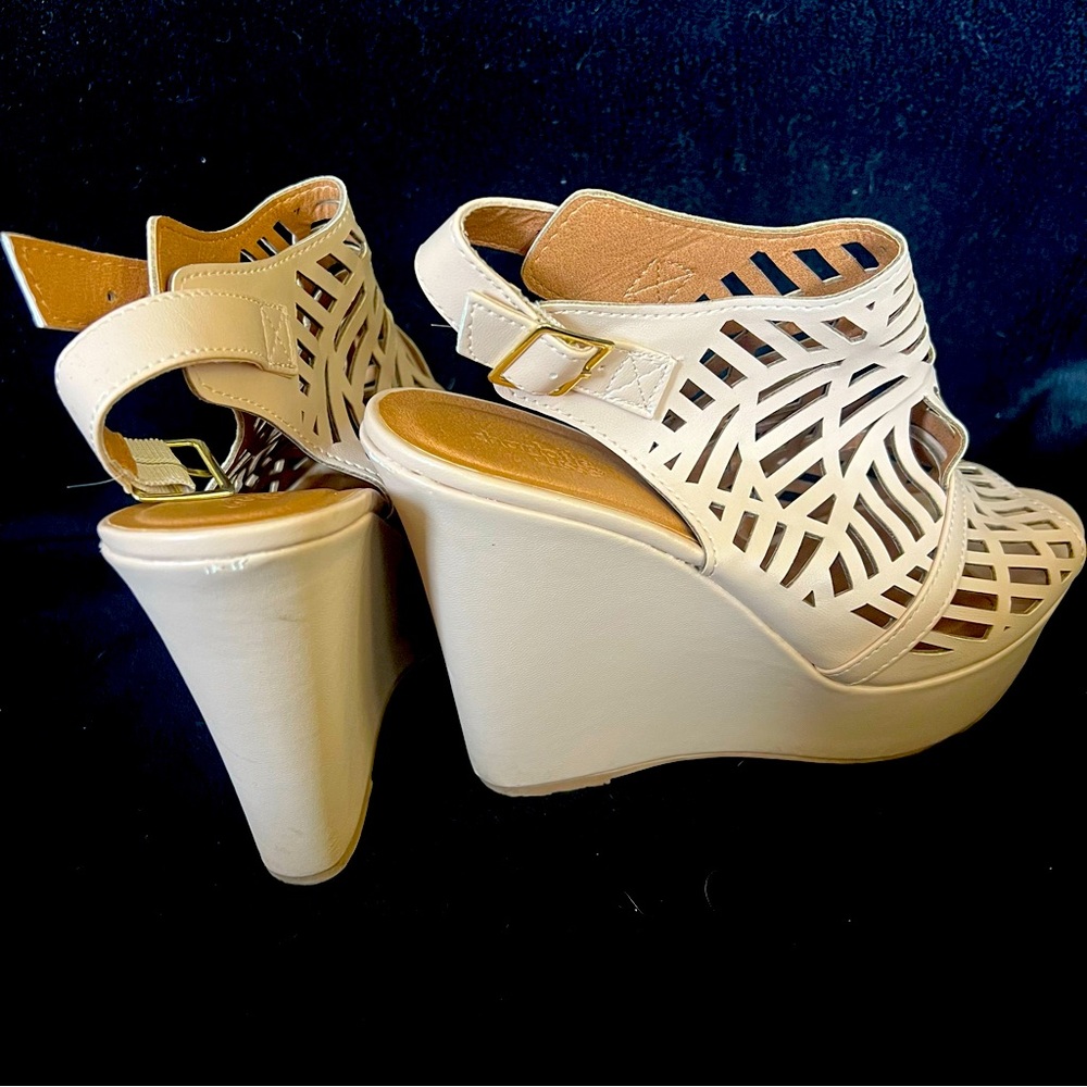 Tan Wedges. Worn once!